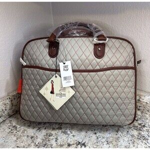Pegasus Laptop Sleeve Quilted Silver/Red Lining Handles and Strap New